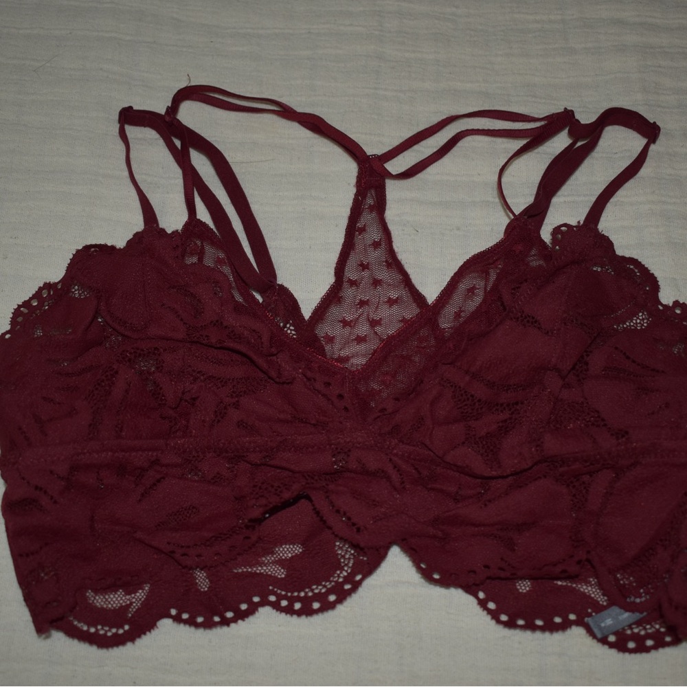 Aerie Lace Bralette - Burgundy